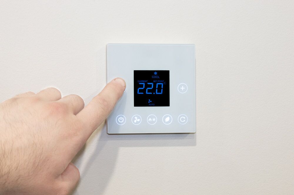 an HVAC thermostat an HVAC thermostat